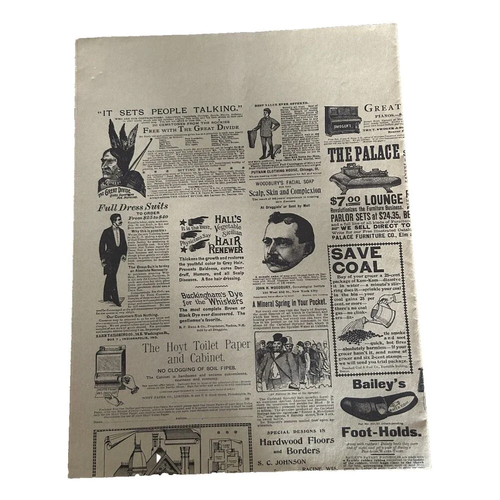 Vtg The Three B's McLean VA Early American Gift Wrap samples & Price List Flyer
